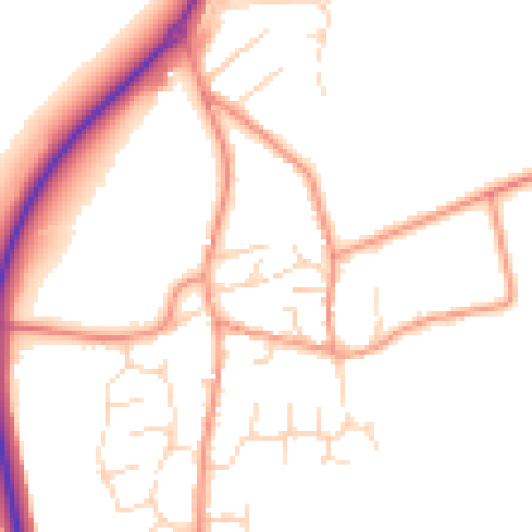 Daytime road noise heatmap for NN29 7NX