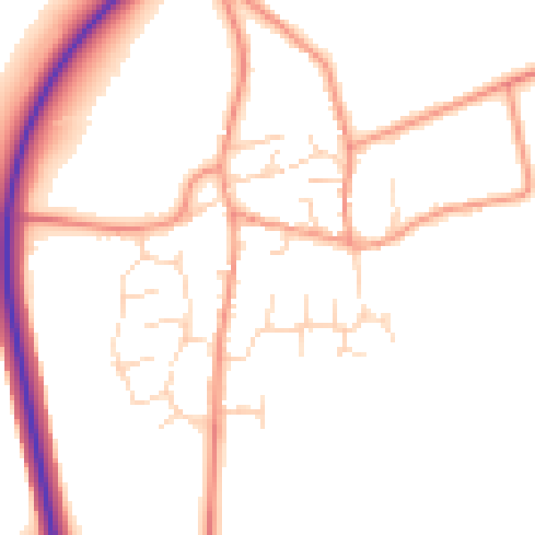 Daytime road noise heatmap for NN29 7NZ
