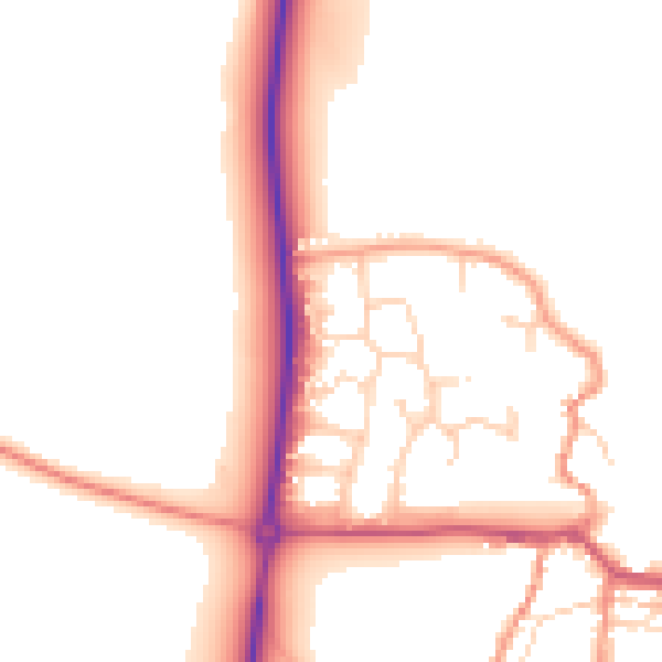 Daytime road noise heatmap for NN29 7PD