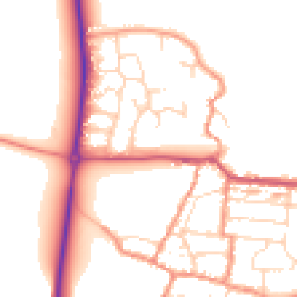 Daytime road noise heatmap for NN29 7PN