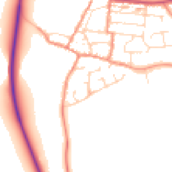 Daytime road noise heatmap for NN29 7QB
