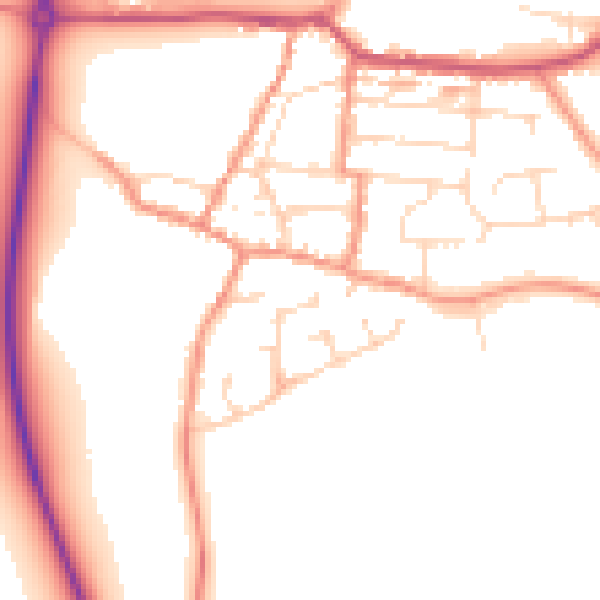 Daytime road noise heatmap for NN29 7QG