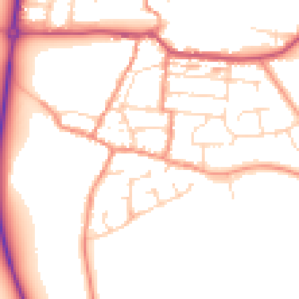 Daytime road noise heatmap for NN29 7QX