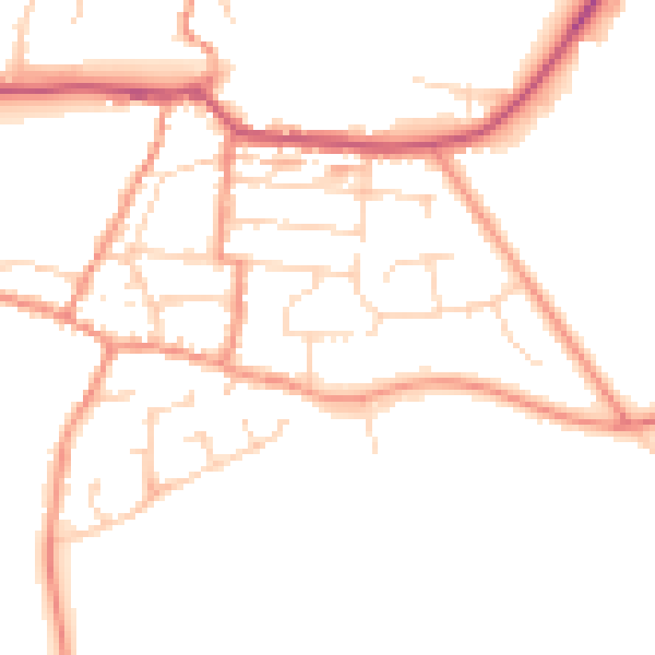 Daytime road noise heatmap for NN29 7RB