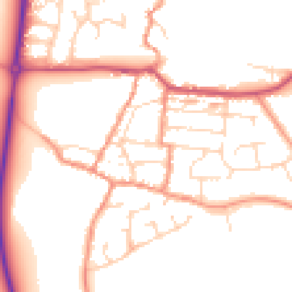 Daytime road noise heatmap for NN29 7SA