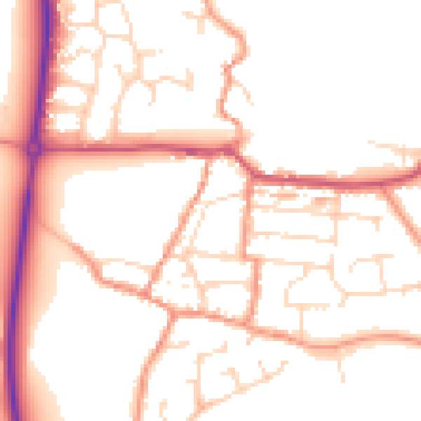 Daytime road noise heatmap for NN29 7SF