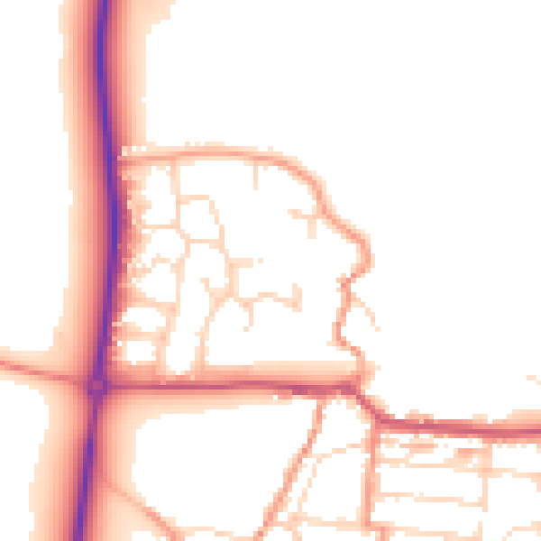 Daytime road noise heatmap for NN29 7SH