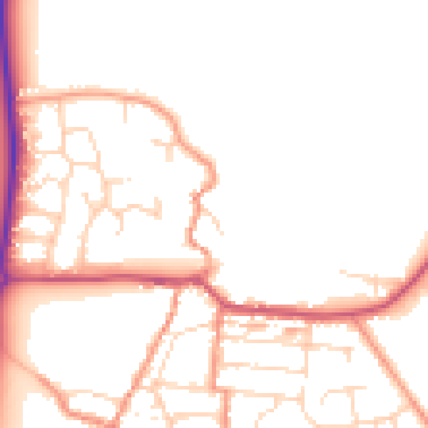 Daytime road noise heatmap for NN29 7SJ