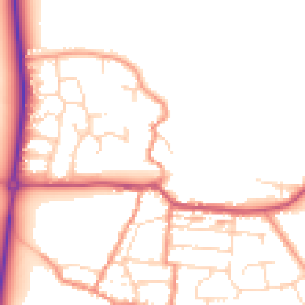 Daytime road noise heatmap for NN29 7SL