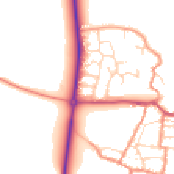 Daytime road noise heatmap for NN29 7ST