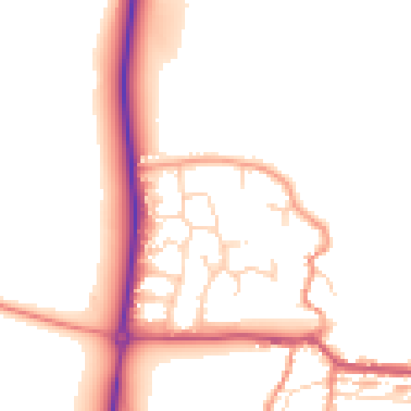 Daytime road noise heatmap for NN29 7SX