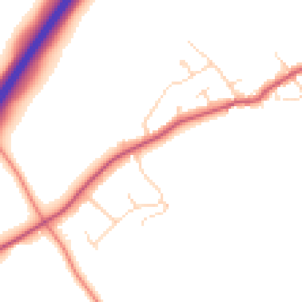 Daytime road noise heatmap for NN29 7TA