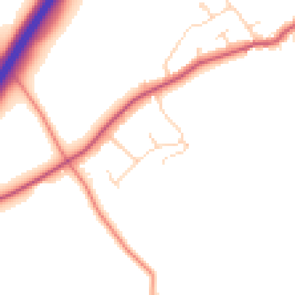 Daytime road noise heatmap for NN29 7TE
