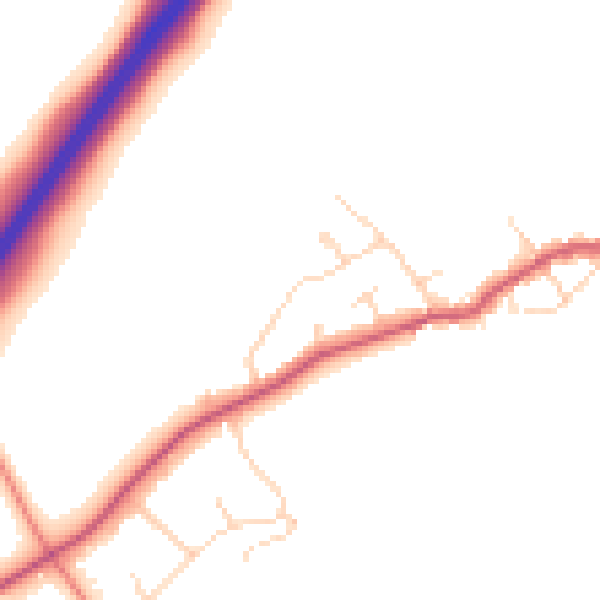 Daytime road noise heatmap for NN29 7TF