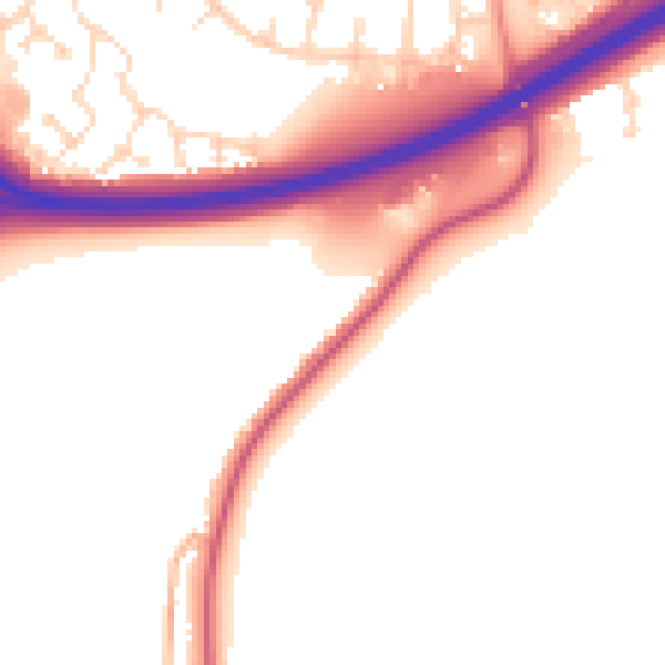 Daytime road noise heatmap for NN29 7TU
