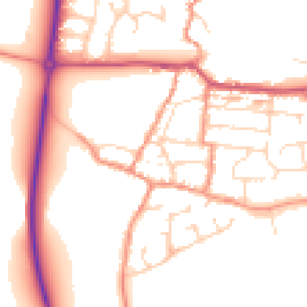 Daytime road noise heatmap for NN29 7UA