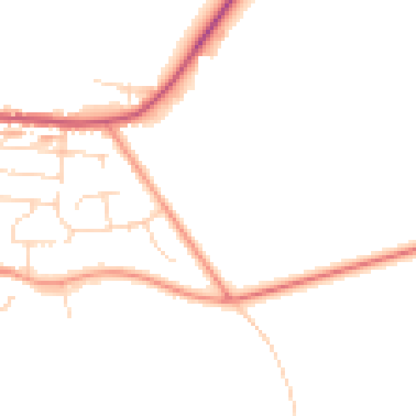 Daytime road noise heatmap for NN29 7UG