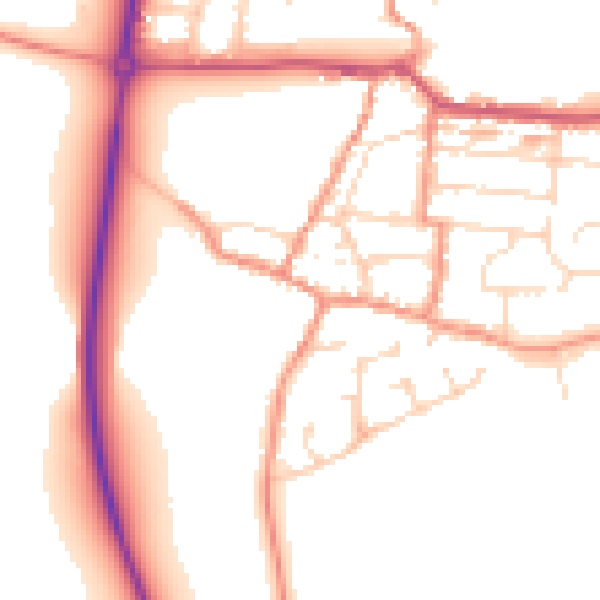Daytime road noise heatmap for NN29 7UH