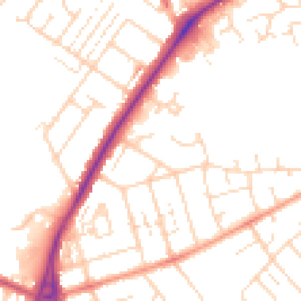 Daytime road noise heatmap for NN3 2AB