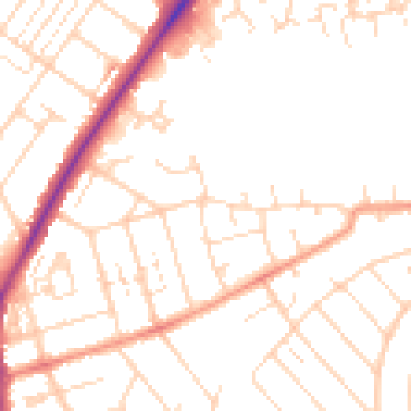Daytime road noise heatmap for NN3 2AF