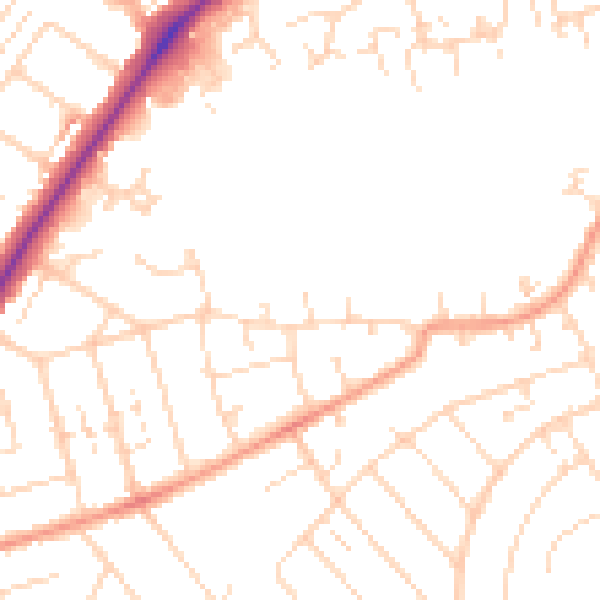 Daytime road noise heatmap for NN3 2AL