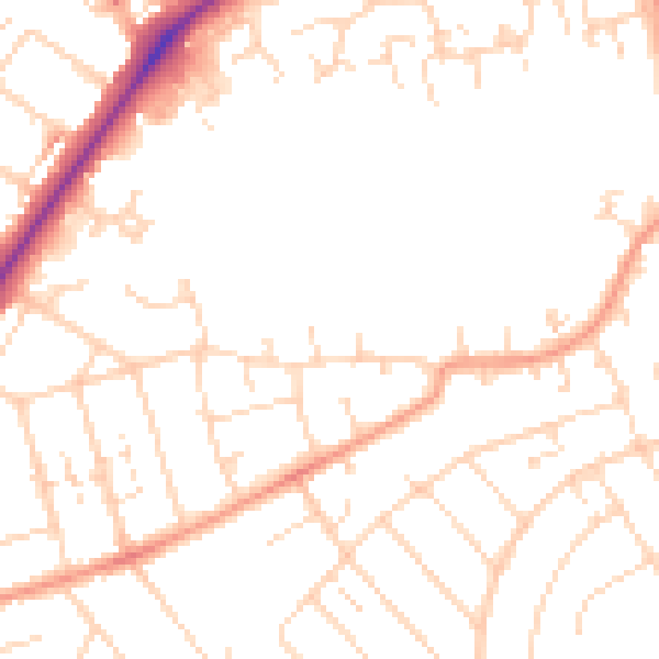 Daytime road noise heatmap for NN3 2AN