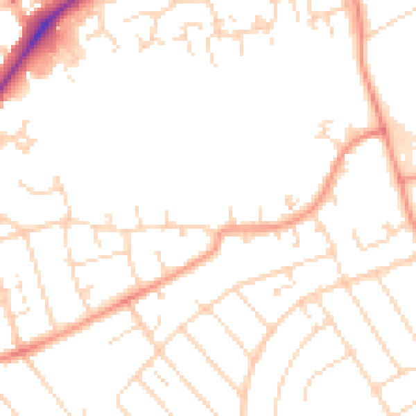 Daytime road noise heatmap for NN3 2AP