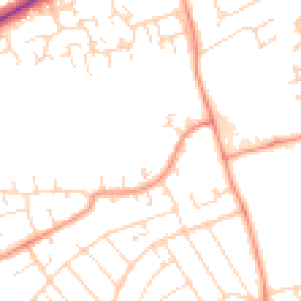 Daytime road noise heatmap for NN3 2AR
