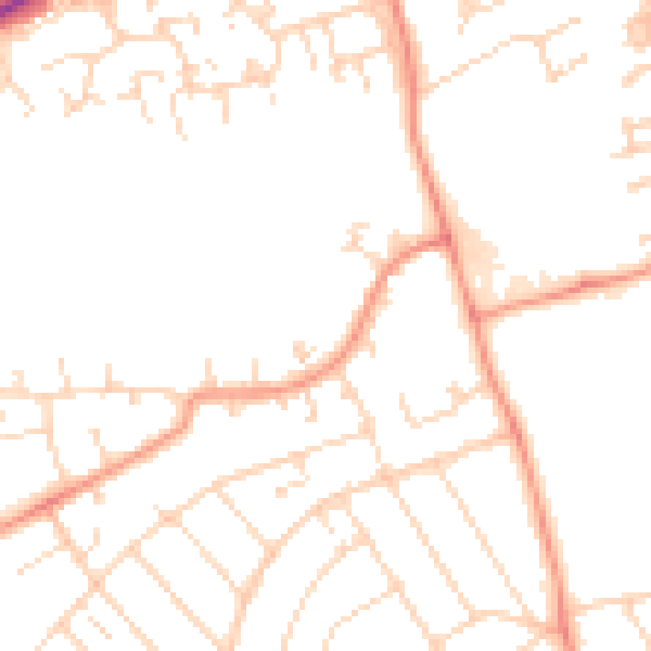 Daytime road noise heatmap for NN3 2AU