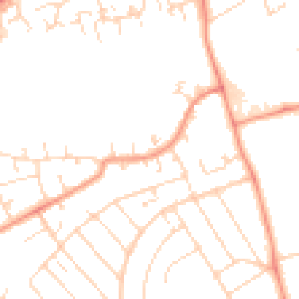 Daytime road noise heatmap for NN3 2AY