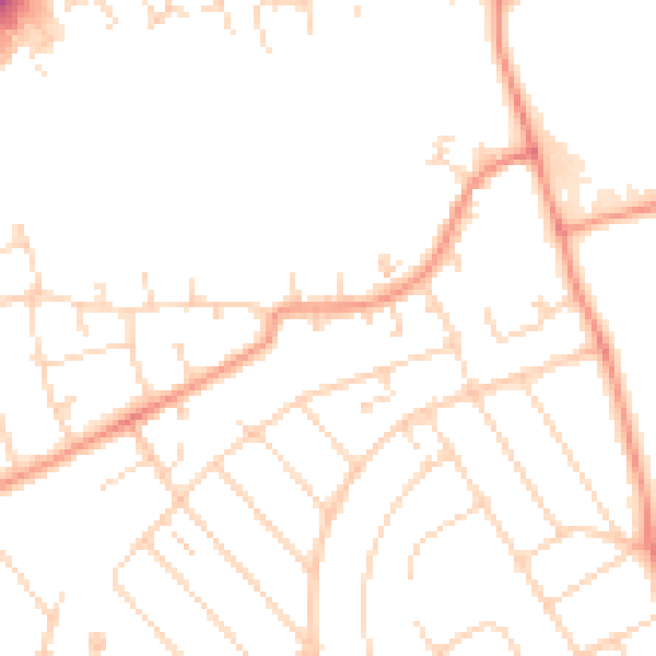 Daytime road noise heatmap for NN3 2AZ