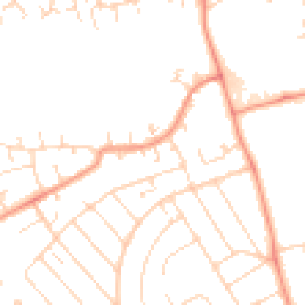 Daytime road noise heatmap for NN3 2BA