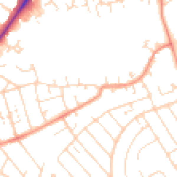 Daytime road noise heatmap for NN3 2BB