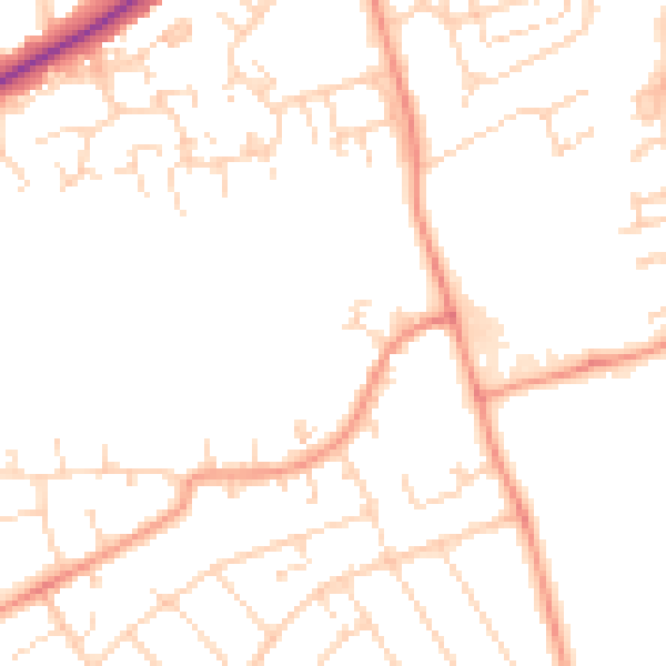 Daytime road noise heatmap for NN3 2BG