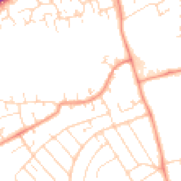 Daytime road noise heatmap for NN3 2BH