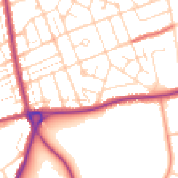 Daytime road noise heatmap for NN3 2BT
