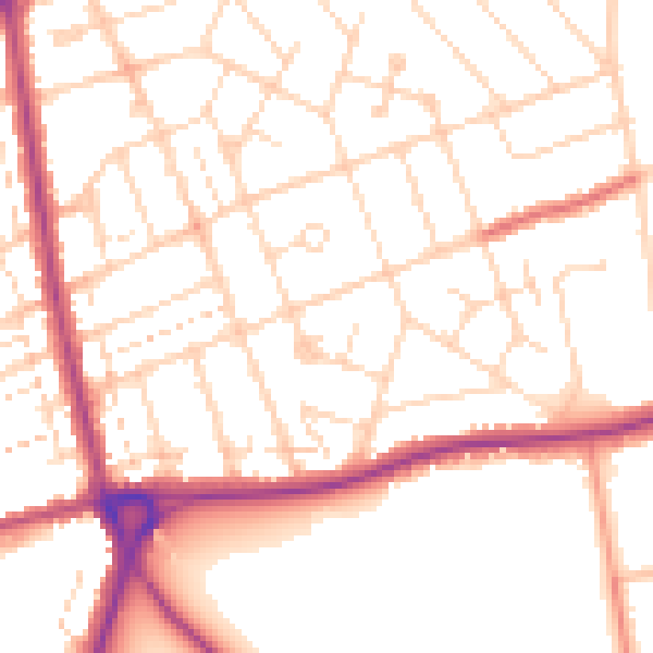 Daytime road noise heatmap for NN3 2BW