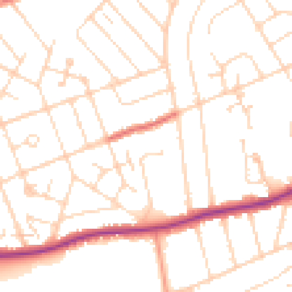 Daytime road noise heatmap for NN3 2DB
