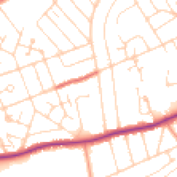 Daytime road noise heatmap for NN3 2DD