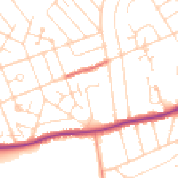 Daytime road noise heatmap for NN3 2DE