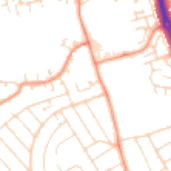 Daytime road noise heatmap for NN3 2DJ