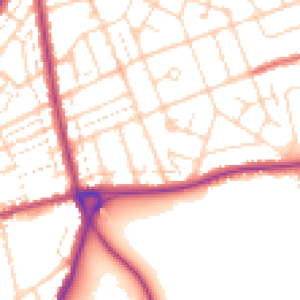 Daytime road noise heatmap for NN3 2HE