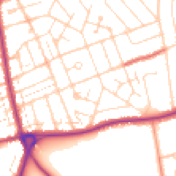 Daytime road noise heatmap for NN3 2HJ