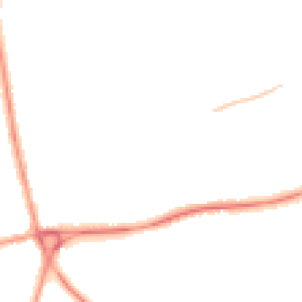 Night-time road noise heatmap for NN3 2HJ