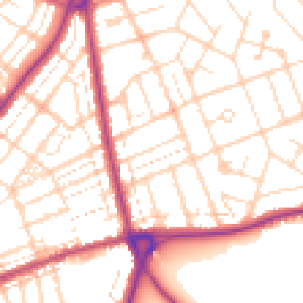 Daytime road noise heatmap for NN3 2JF