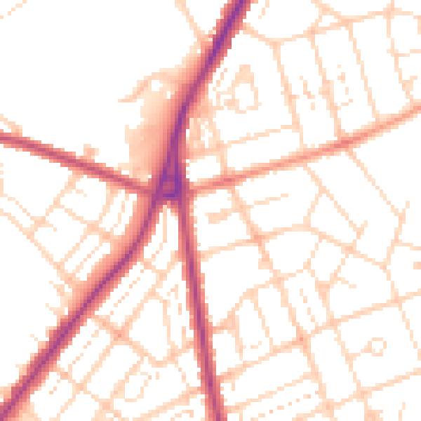 Daytime road noise heatmap for NN3 2JP