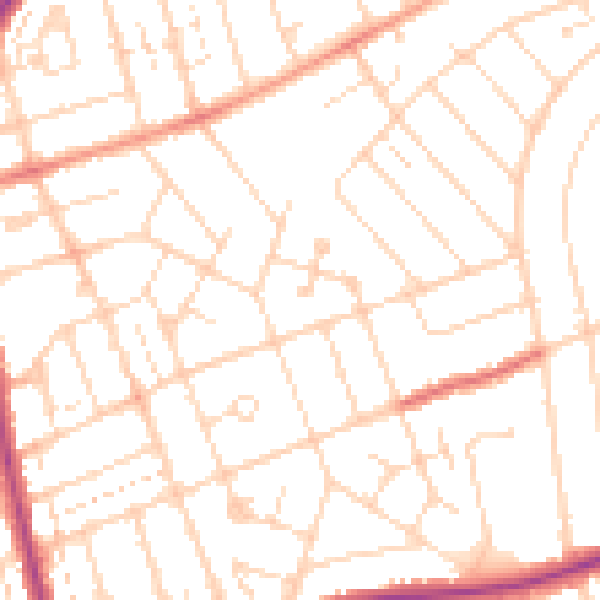 Daytime road noise heatmap for NN3 2LX