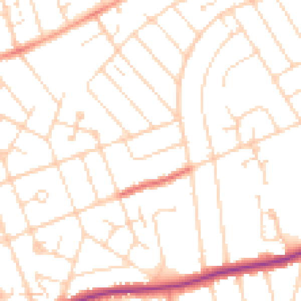 Daytime road noise heatmap for NN3 2PY