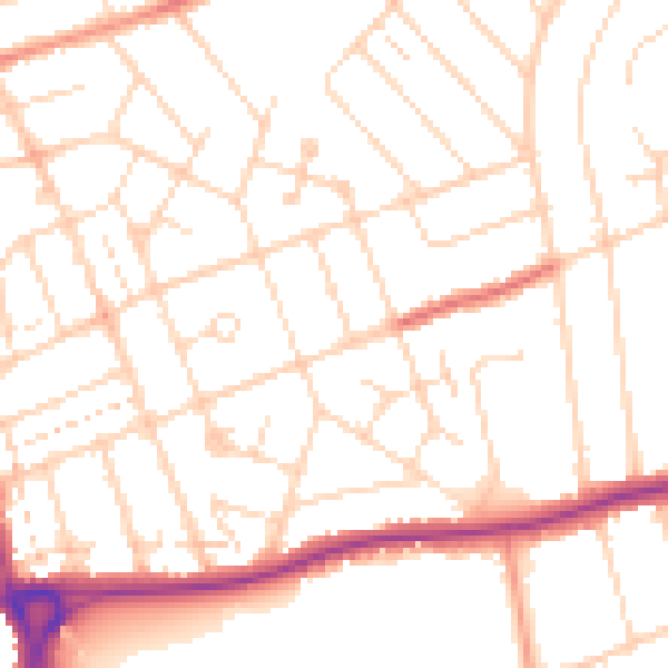 Daytime road noise heatmap for NN3 2SW