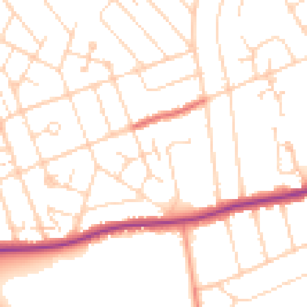 Daytime road noise heatmap for NN3 2SX
